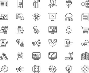 business vector icon set such as: peer, selection, mountain, brain, label, headache, flexibility, industry, e learning and education, e-commerce, course, funnel, invention, blue, hill, school, city