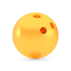 Golden bowling award concept, shiny realistic metallic ball