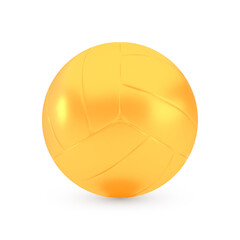 Golden volleyball award concept, shiny realistic metallic ball