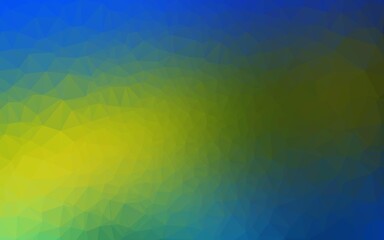 Dark Blue, Yellow vector abstract polygonal cover.