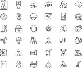 business vector icon set such as: tailor, cryptocurrency, transfer, challenge, map, headphone, wrench, shiny, cleaner, city, conversion, note, victory, lab, progress, scientific, electric, dollar