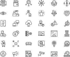 business vector icon set such as: asset, html, recruitment, end, prototype, call, miner, building, justice, elearning, sitemap, technician, gold, furniture, interior, visitor, link, integration