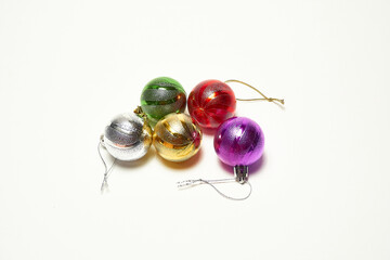 Christmas balls on a white background, new year, christmas toys, holiday, christmas.