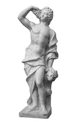 Fototapeta na wymiar Statue of season autumn woman in circlet antique style isolated on white background
