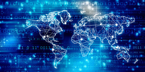 2d illustration world map abstract background
