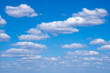 Naklejka na ściany i meble Beautiful clouds with blue sky background. Nature weather, cloud blue sky