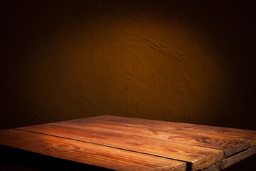 dark wall background, with empty space table top