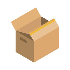Isometric parcel icon.Packing box vector illustration isolated on white background.