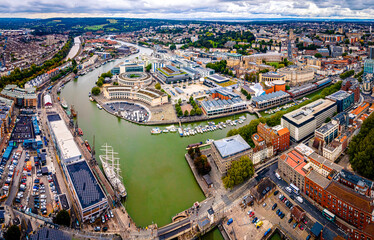 Aerial panorama of in Bristol - obrazy, fototapety, plakaty