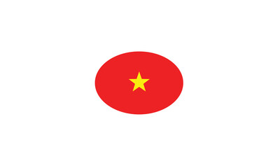 Vietnam flag oval circle vector illustration