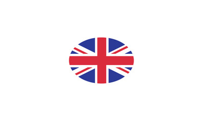 United Kingdom flag oval circle vector illustration
