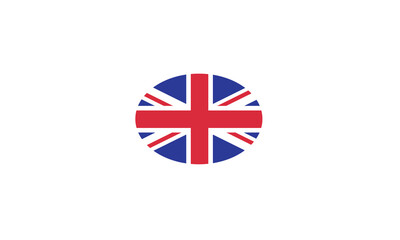 Fototapeta premium United Kingdom flag oval circle vector illustration