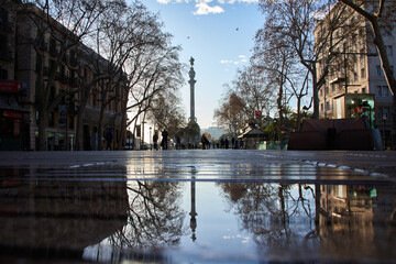 The Columbus monument in Barcelona,Spain