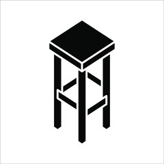 Stool icon for furniture or household equipment company that can be used on brochures, catalogs, web, pattern element, etc.