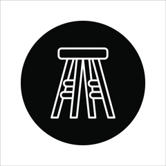 Stool icon for furniture or household equipment company that can be used on brochures, catalogs, web, pattern element, etc.