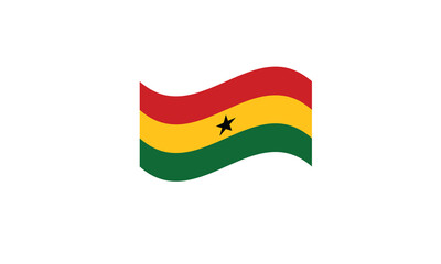 Ghana flag waving vector illustration