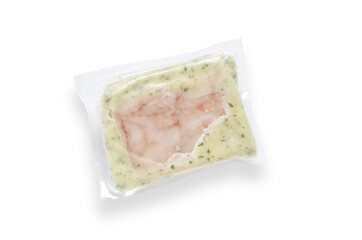 Cod frozen in bag with parsley sauce