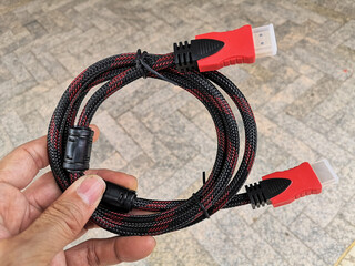 High quality signal cable outside covered with black braided thread.