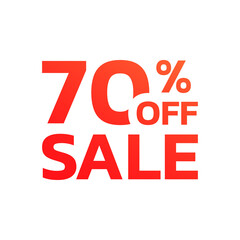 70 percent price off icon, label or tag. Sale banner. Discount badge or sticker design. Vector illustration.