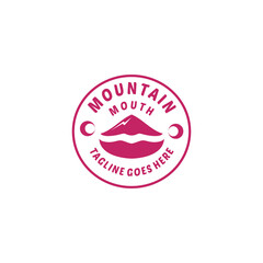 Mountain mouth Logo design Vector