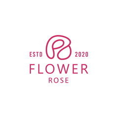 Rose Flower Logo design Vector