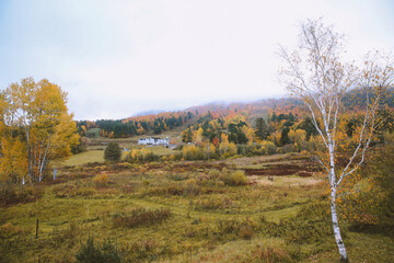 Fototapeta premium Autumn in Brownsville, West Windso, Vermont