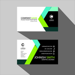 Green and blue modern creative business card and name card,horizontal simple clean template vector design, layout in rectangle size.