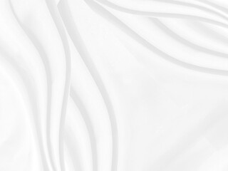 Plakat White cloth background abstract with soft waves.