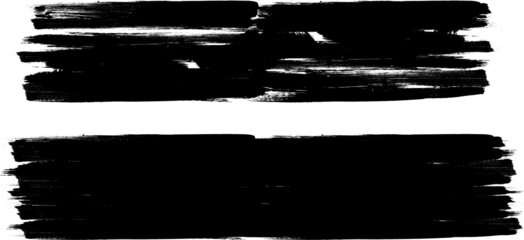 Grunge Paint Roller . Vector brush Stroke . Distressed banner . Black stripes isolated. paintbrush collection . Modern Textured shape . Dry border in Black . Bulge lines