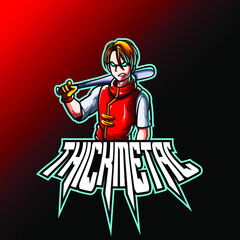 Character Fighter esport logo mascot illustration