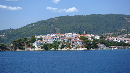 Fototapeta na wymiar Picturesque main town of Skiathos island, Sporades, Greece