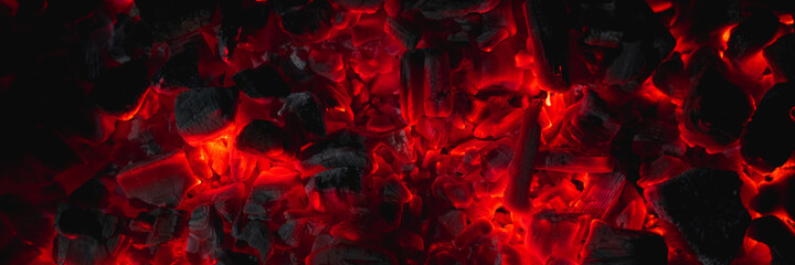 hot red coals among black ash, wallpapers for mobile devices, abstract