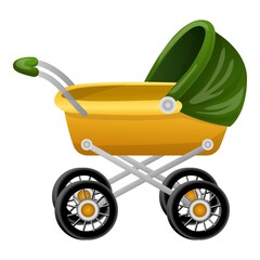 Modern pram icon. Cartoon of modern pram vector icon for web design isolated on white background