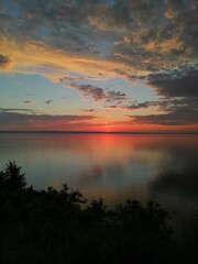 sunset over the river