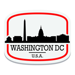 Fototapeta premium Washington DC USA Label Stamp Icon Skyline City Design Tourism Logo.