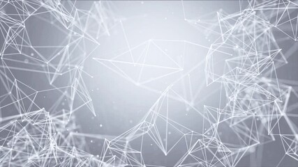 Abstract Neural Clean White network concept. Connected cells with links Loop background. High technology process. communications, technology, internet, plexus, social media - Powered by Adobe