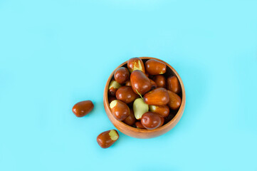 Chinese date fruits-Ziziphus jujuba. Useful plants. Proper nutrition, diet.