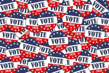 Icon for voting in the US presidential election. Presidential elections 2020 in the United States of America. Voting button.