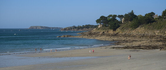 View on the beach in Lancieux, Brittany, France in September
