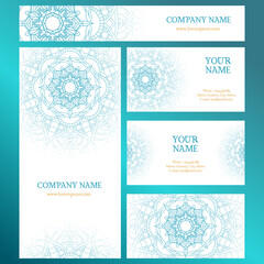 Cards collections. Business, invited. Mandala pattern. Vector background. Decorative elements. Hand drawn background. Islam, arabic, indian, ottoman motifs.