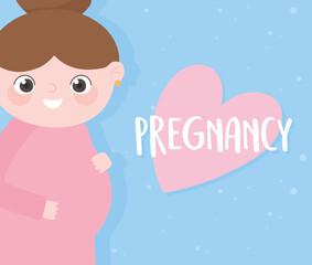 pregnancy and maternity, cute pregnant woman cartoon