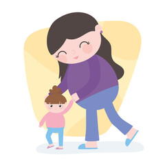 pregnancy and maternity, mother playing her little daughter