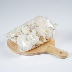 Oyster mushrooms that have been harvested and packaged using plastic, are ready to be marketed.