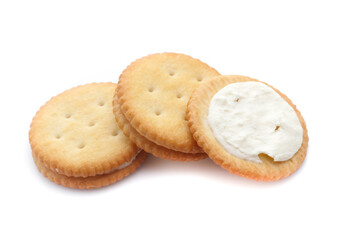 Sandwich cracker on white background