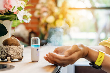 Alcohol nano mist sprayer for hand cleaning to prevent the spread of the Corona virus (Covid-19) to...