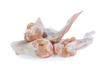 Raw chicken  on cutting board on white background