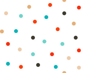 Hand drawn vector abstract fun stock flat Merry Christmas,and Happy New Year time cartoon festive seamless pattern with cute illustrations of Xmas polka dot isolated on white background © anastasy_helter