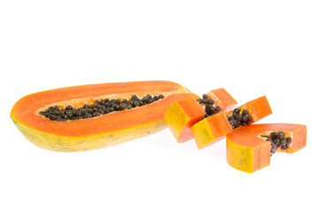 papaya isolated on white