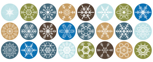 collection of different christmas snow flakes