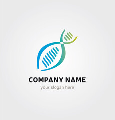 Fototapeta premium Logo Icône ADN Génétique Double Spirale Société Pharmaceutique Charte Graphique Entreprise Plusieurs Couleurs